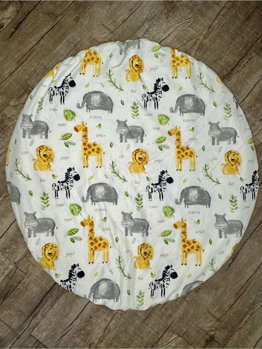 Jungle Zoo Baby Play‎ Mat 36x36 Round Padded Floor Mat Lion Elephant Giraffe